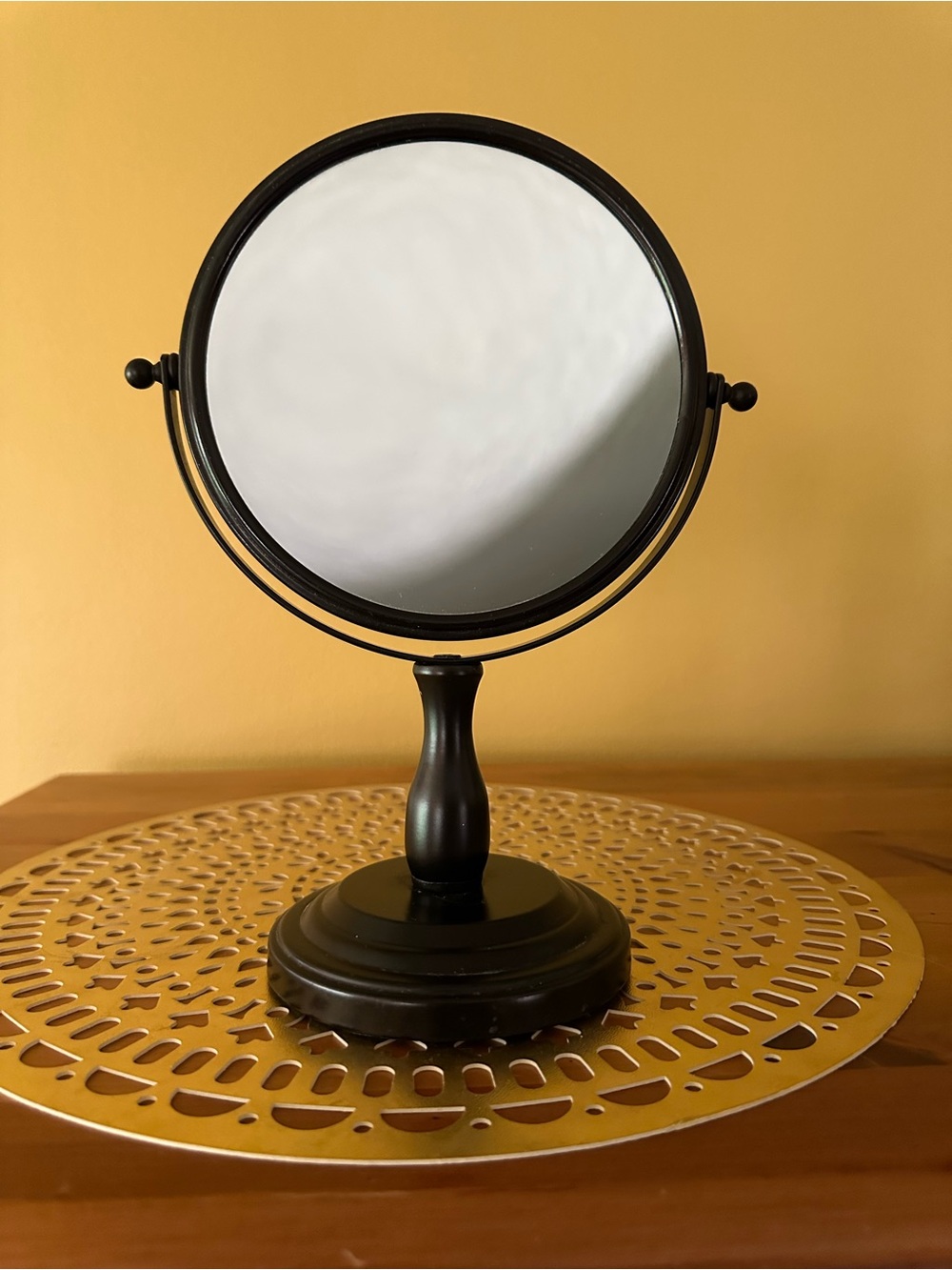 Black Double-Sided Tabletop Vanity Mirror by